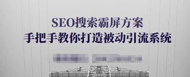 SEO搜索霸屏方案，手把手教你打造被动引流系统【视频课程】